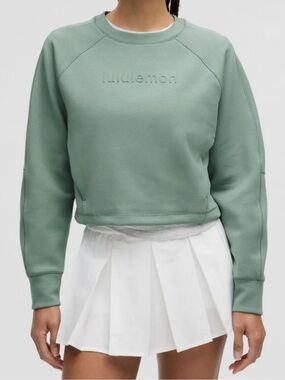 lululemon athletica Cropped Crew Sweatshirt in Sage Green